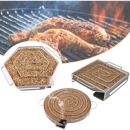 Meibum Cold Smoke Generator Camping Stainless Steel Barbecue Accessories Pellet Smoker Tray Meat Bacon Fish Grill Baking Tools