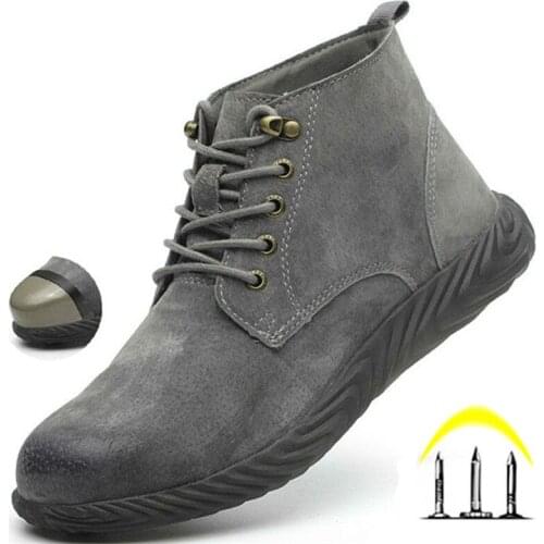 Mens Work Safety Shoes for Men Boots Outdoor Waterproof Steel Toe Shoes Anti Slip Puncture Proof Boot Man Indestructible Shoes