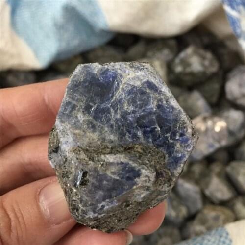 Natural Blue Corundum Raw Stones Natural Rough Gemstone Crystal Mineral Specimen Stone Collection
