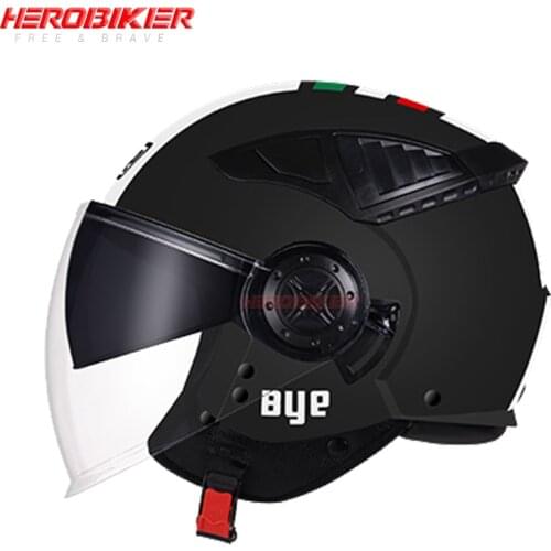 Open Face 3/4 Motorcycle Helmet Dual Lens Visors Casco Moto Electric Bicycle Helmet Summer Motorbike Helmet DOT