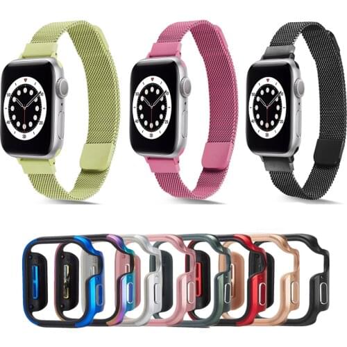 Stainless Steel Strap For Apple Watch Band 42mm 38mm 40mm 44mm Milanese Watchband Metal Bracelet For Apple Watch Series 6 5 4 SE