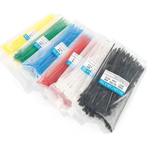150mm Self-locking Nylon Cable Ties 100pcs Plastic Zip Tie Wire Binding Wrap Straps