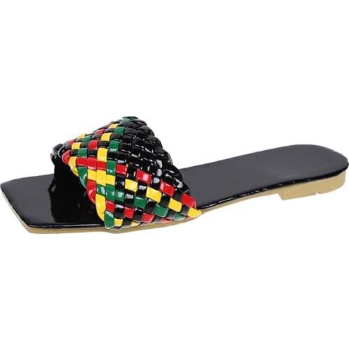 New Fashion Women Sandals Style Summer Shoes for Women Flat Sandals Rubber Shoes Leather Slides Classic Flat Slippers for Women