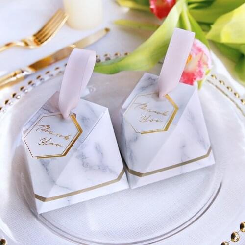 Grey Marble Packaging Box Baby Shower Candy Boxes Business Gift Bag Birthday Wedding Decoration Party Favor Small Box Wholesale