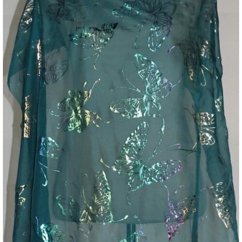 Cosplay Chiffon Fabric Bronzing Thin Soft Colored Flowing Bronzed Magic Butterfly DIY Dress Scarf Material 100cm*150cm