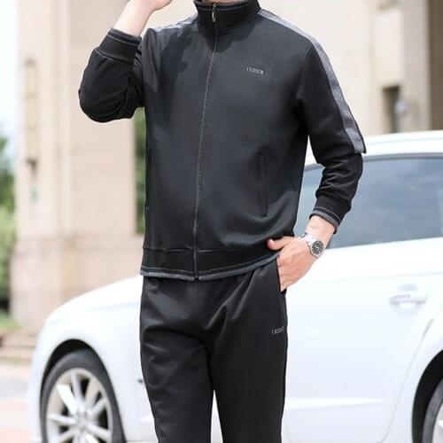 New Mens Sport Set Sportswear 2 Piece Sport Suit Jacket+Pant Sweatsuit Men Running Casual Clothing Gym Tracksuit Set