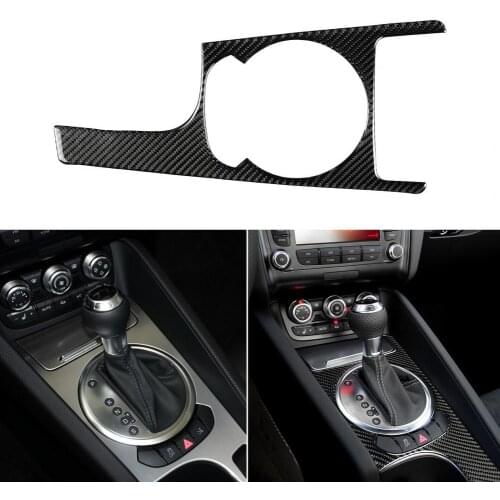 Universal Self-adhesive Decorative Carbon Fiber Car Gear Shift Panel Sticker for Audi TT 8N 8J MK123 TTRS 2008-2014