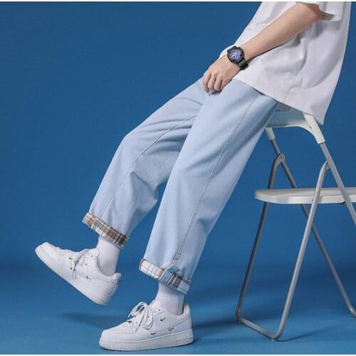 Spring 2021 Casual Solid Straight Jeans Mens Casual Jeans for Men Fashion Men Clothing