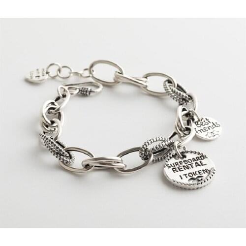 New S925 Sterling Silver Bracelet Womens Buckle Simple Temperament Silver Jewelry Hemp Rope Personality Retro Bracelet