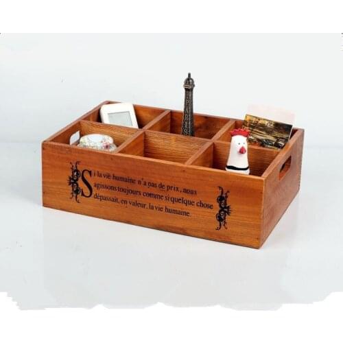 1PC 33x22x10cm Vintage Wooden Boxes Crates Flower Pot Kitchen Trinket Desktop Storage Case Fashion wooden storage box JL 0909