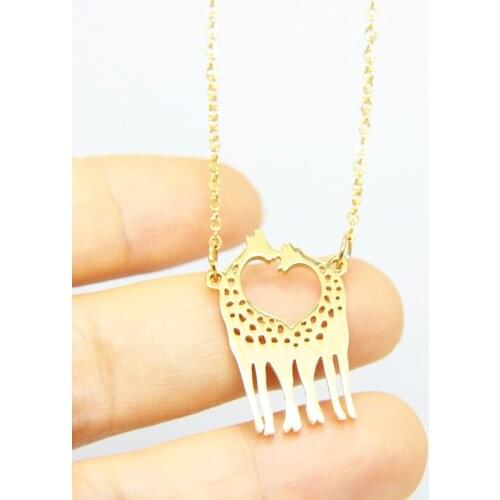 1pc Funny Giraffe Mom And Baby Pendants Necklaces Family Love Stainless Steel Necklace Mom Women Gift Memorial Jewelry