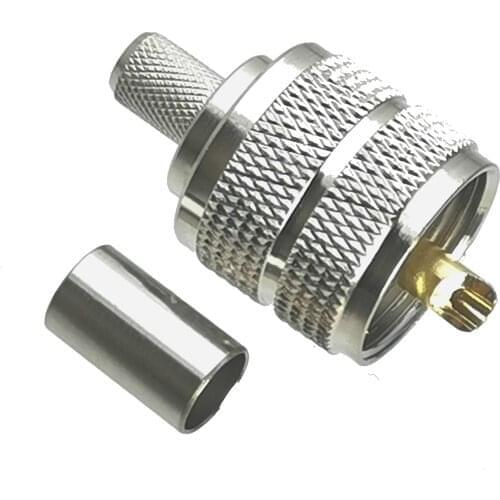 10Pcs Connector UHF PL259 Male Plug Crimp RG8X LMR240 RF Adapter Coaxial High Quanlity