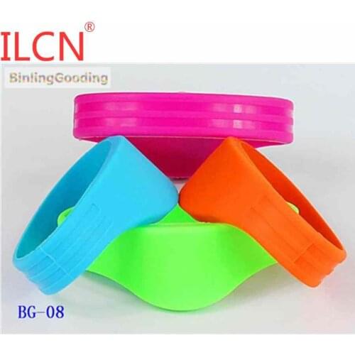 13.56mhz Smart Tag Silicone Wristband Bracelet BG-08 I-CODE-2 ISO15693 RFID Keyfob Waterproof Card Wrist Key Ring 100PCS/LOT
