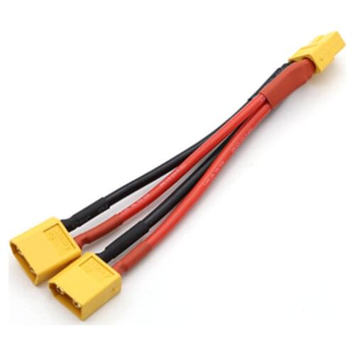 2PCS 14AWG 100mm XT60 Parallel Connector Cable Female To Dual Male for DJI F450 F550 Multirotor Drone LIPO Battery DIY Parts