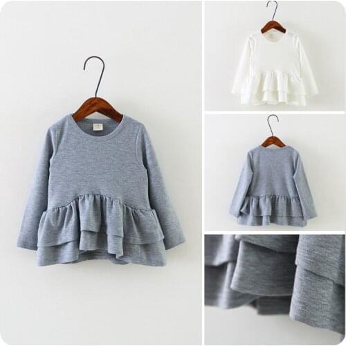 2016 Spring New Pattern Han Childrens Garment Girl Baby Double-deck Lotus Leaf Edge Solid Color Skirt Fashion Jacket