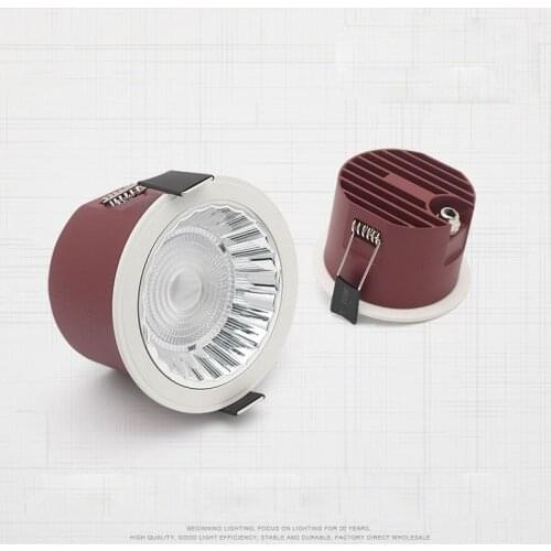 2021 New Anti-glare LED Recliessed Downght Dimmable 9W 12W 15W 18W 24W LED Ceiling Spot Light 3000K/4000K/6000K Indoor lighting