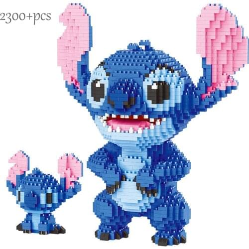 2300pcs Stitch Diamond Building Block Micro Lilo & Stitch Figure Cute 3D Model 22cm For Children Mini Bricks Toys Gift