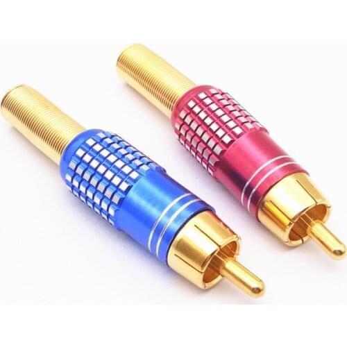 4Pcs/lot Good Quality RCA welding Gold Plated RCA Connector RCA Male plug adapter for Audio Vidiod Wire Connector plug