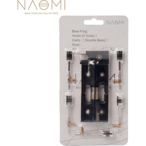 Naomi 5 Sets Of 4/4 Violin Bow Ebony Frog Paris Eye Inlay W/ Screw SET Violin Bow Frog Replacement For DIY Violin Bow