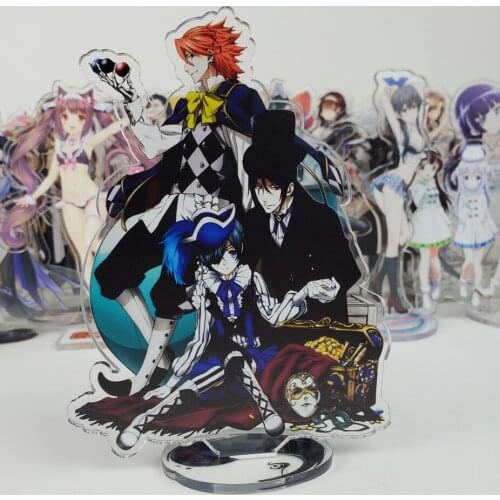 Anime Black Butler Sebastian Michaelis Ciel Phantomhive Cosplay Double Side Acrylic Stand Figure Model Plate Desk Decor Gift NEW