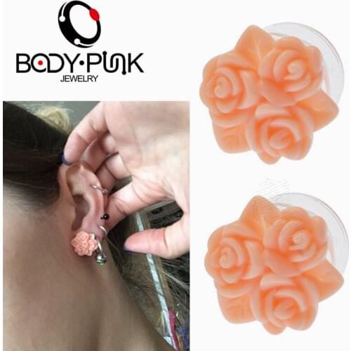 BODY PUNK Ear Expanders Fashion Ear Studs 1Pair Arcylic Flare Plugs Flesh Tunnel Ear Plugs Body Piercing Jewelry 3-16mm PLG 084