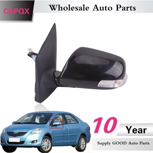 CAPQX 7Wire For Toyota VIOS 2008-2013 Outside Rearview Mirror assembly with LED turn signal light rear view Mirror 87910-0D400