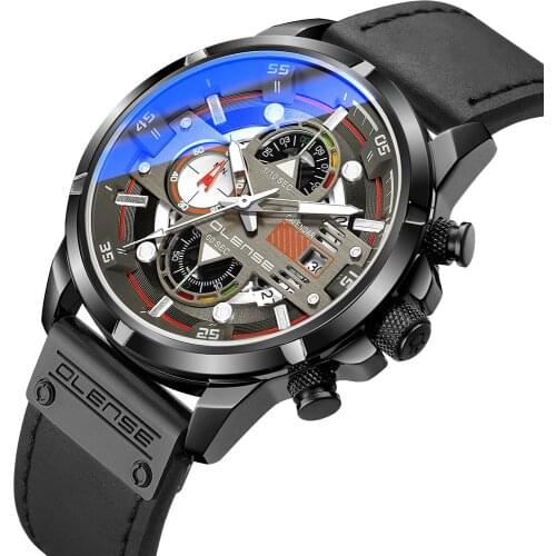 Luxury Mens Fashion Watch Men Sport Waterproof Quartz Watches Men Leather Army Military Watch Relogio Masculino