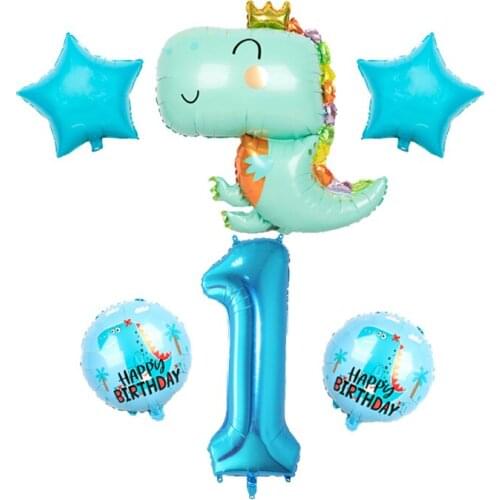 1 set Animal Aluminum Foil Balls Cartoon Dinosaur 40-inch Number Happy Birthday Holiday party Decoration Baby Shower toy Globos