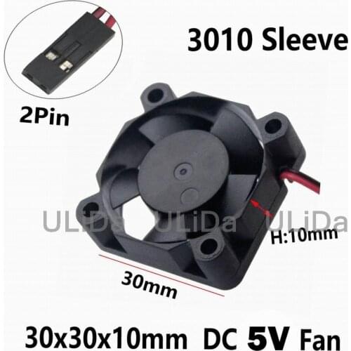 DC 5V 30mm Dupont 2 Pin Connector 3010 30x30x10mm 3cm for RC Car 540 550 3650 Size Motor Graphics Card Cooling Cooler Fan