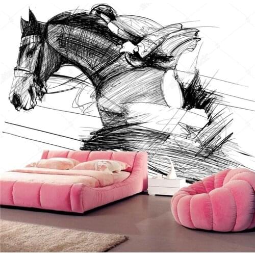 Custom childrens wallpaper,a racing horse and jockey,cartoon murals for the living room bedroom dining room wall wallpaper