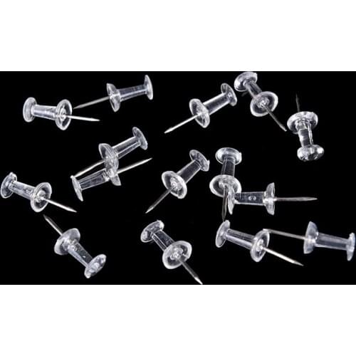 40pcs Pushpin Transparent Push Pins Notice Board Map Thumb Tacks Point Set