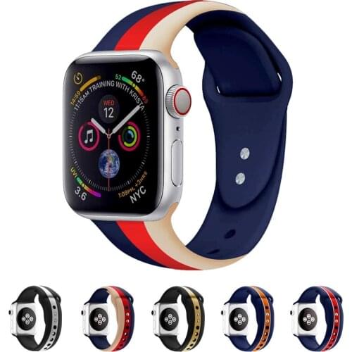 Silicone bracelet Strap for apple watch band iphone Watch 5 4 3 iwath band 44mm 40mm 42mm 38mm Correa Smart watch accessories