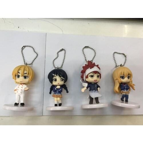 6CM 4pcs/lot PVC Japanese anime figure Q version Shokugeki no Soma Yukihira souma action figure set