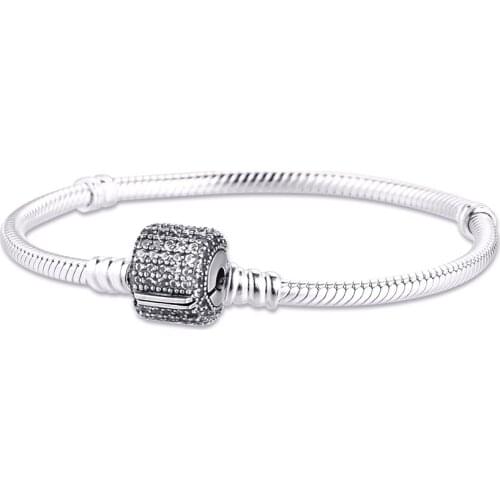 Signature Clasp Bracelets 100% 925 Authentic Sterling Silver Jewelry For Women Wholesales Free Shipping