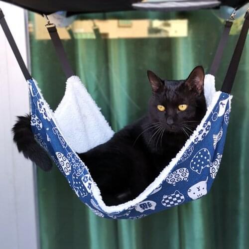 Cat Hammock Pet Cat Litter Iron Cage Breathable Double-Sided Plus Hammock Pet Supplies Sleeping Bag Warm Cat Bed Mat