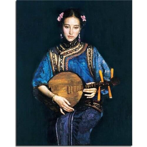100% hand painted woman portrait Chinese oil paintings Classic Realistic Portrait Handpainted Oil Painting on Canvas