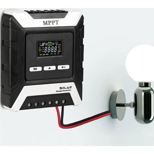 60A MPPT Solar Charge Controller Dual USB LCD Display 12V/24V/48V Auto Solar Cell Panel Charger Regulator Charge