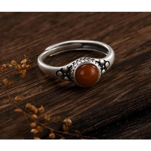 L&P S925 pure silver matte Mosaic restoring ancient ways south onyx ms silver ring ring opening joker wholesale