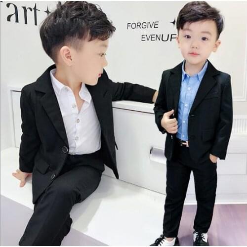 Summer baby Boys suits for wedding Kids British Wind Birthday Dress Boy gentleman suit Children clothing blazer pants 2pcs/sets