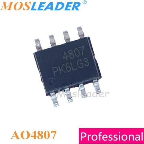 Mosleader AO4807 SOP8 100PCS 1000PCS Dual P-Channel 4807 Made in China High quality Mosfets