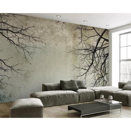 Beibehang Custom wallpaper for any size 3 d Living Room Bedroom Background Wall mural Vintage Nordic style branches 3d wallpaper