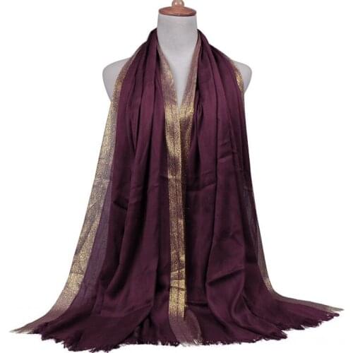 2019 New Cotton Muslim Scarf Solid Color National Wind Long Scarves For Women Wrap Shawl Stole 07