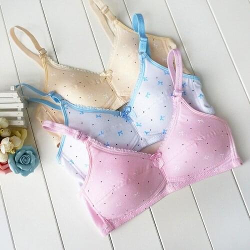 New Simple Pure Cotton Girl Underwear Student Bra Developmental Thin Section Without Steel Ring Comfortable Bra Bralette