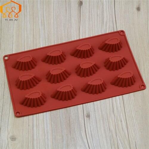 Food Grade Silicone 12 Holes Chiffon Cake Mold Teardrop Shape Baking Muffin Cup Mold DIY Ice Lattice Moulds Chocolate Mold