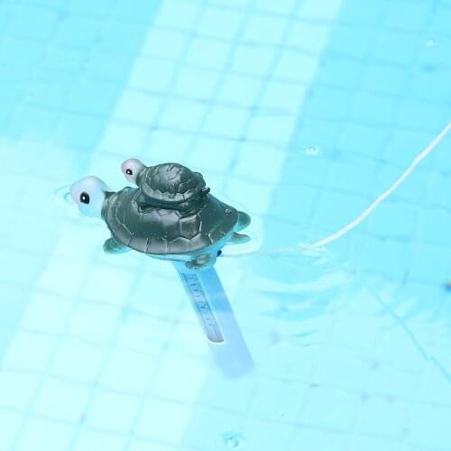 Swimming Pool Floating Water Thermometer Gauge Cartoon Style Turtle Water Temperature Gauge With String For Swimming Pools Spa
