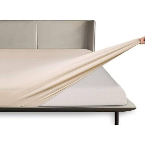 Beige 100%Polyester Bed Shee With Elastic Band Mattress Cover Four Corners(no pillowcases)