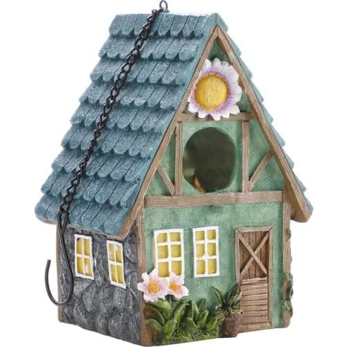 Garden Decor Resting Place Bird Cage Birdhouse Box Birds Nest American Resin Ornaments Outside 1PC Creative DIY House