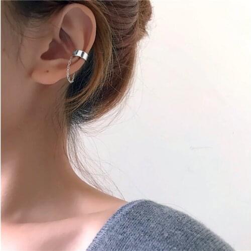 Simple Fashion Punk Style Chain Alloy Clip Ear Cuff Fake Piercing Earrings 2021 Trend Popular Jewelry Wholesale