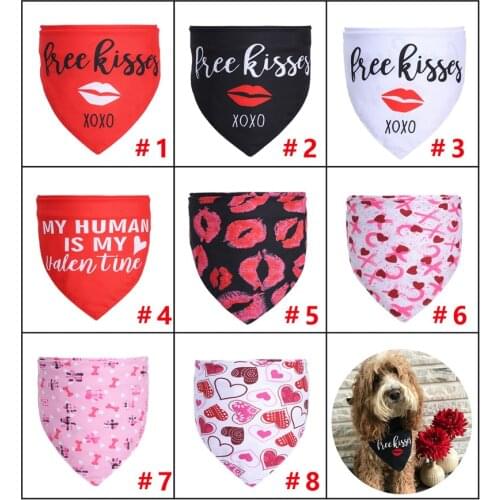 Lovely Print Dog Triangle scarf for Medium Large Dogs Valentines Day Pet Bandana Greyhound Wheeling Bibs Mascotas Accessories
