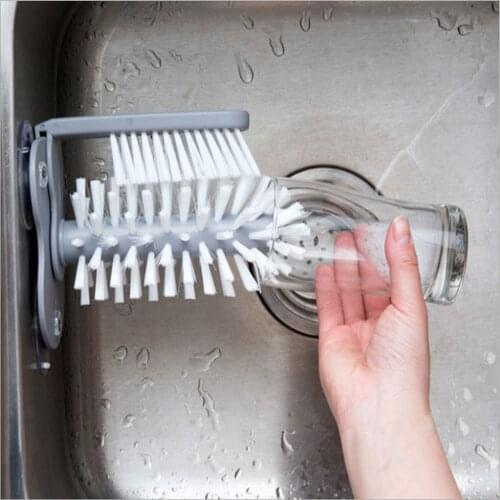 Cup Scrubber Glass Bottle Brush Suction Cup Washing Brushes Sink Kitchen Accessories Drink Mug Cleaning Brush Gadgets Tools